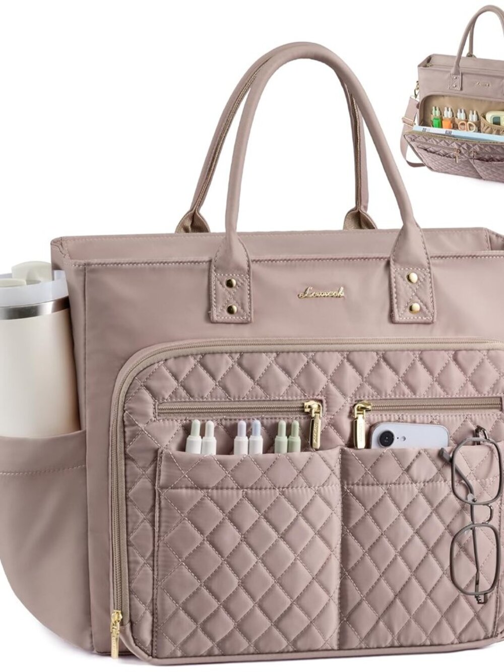 Tote Bag for Women, Teacher Nurse Work Laptop Bag, Quilted Bible Computer Should